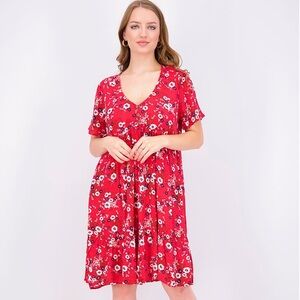 Knox Rose Red Floral Knee Length Dress